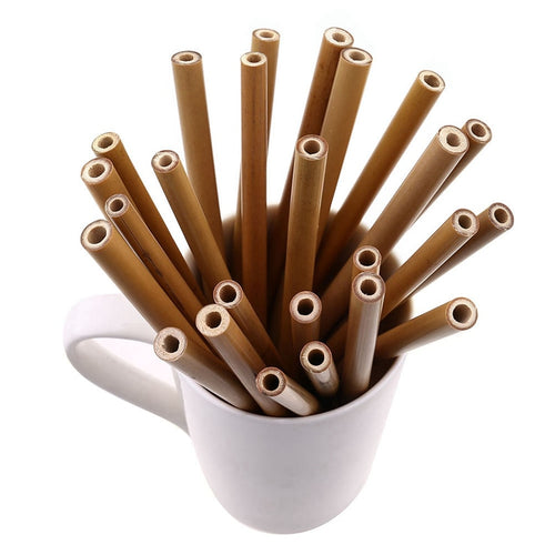 25 REUSABLE BAMBOO STRAWS