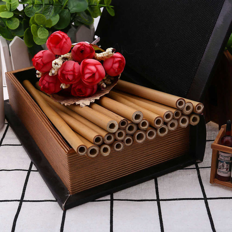 25 REUSABLE BAMBOO STRAWS