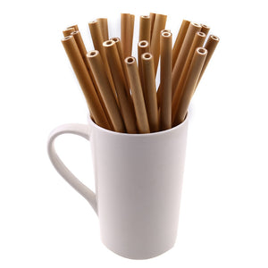 25 REUSABLE BAMBOO STRAWS