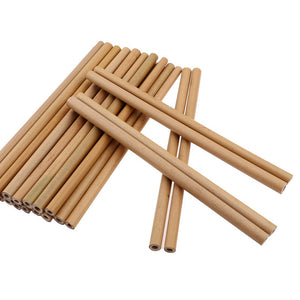 25 REUSABLE BAMBOO STRAWS